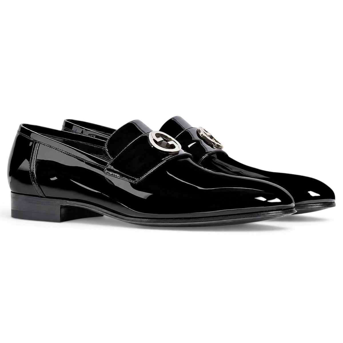 Gucci Mocassins en cuir verni Jordaan Noir 37.5