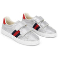 Gucci Baskets en cuir Ace Argenté 36