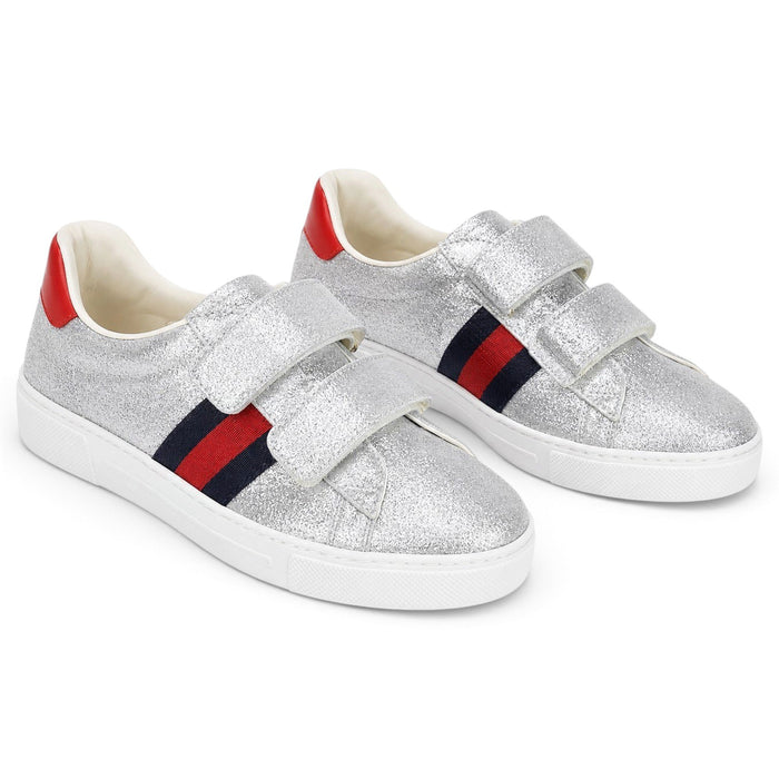 Gucci Baskets en cuir Ace Argenté 36