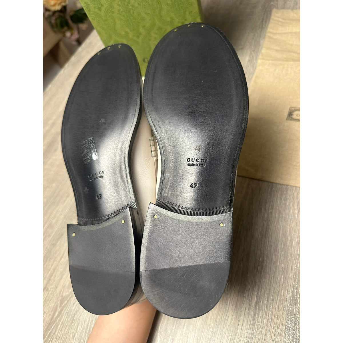 Gucci Mocassins en cuir Jordaan Blanc 8