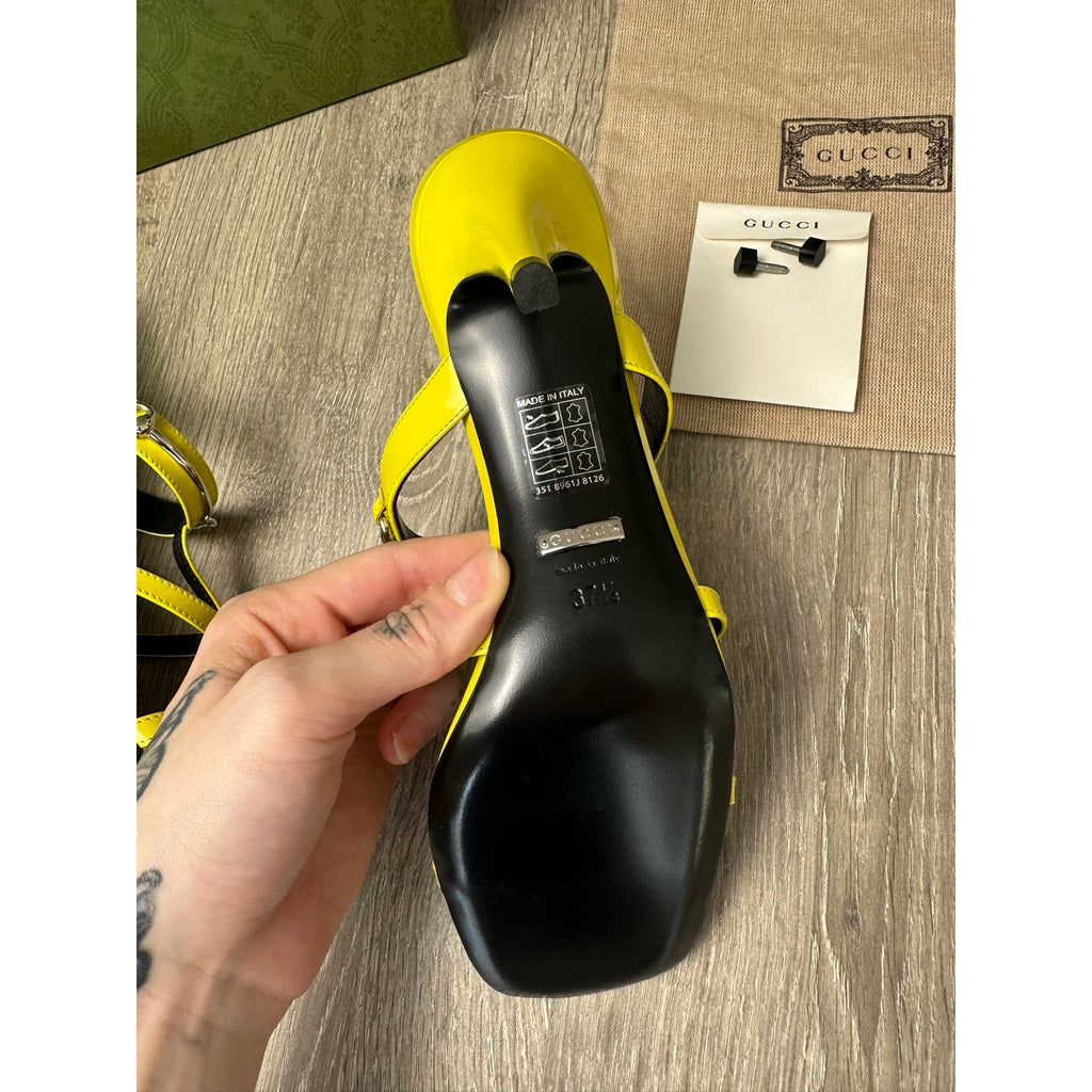 Gucci Escarpins en cuir verni Jaune 37.5