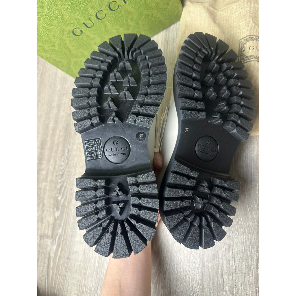 Gucci Mocassins en cuir Jordaan Blanc 37