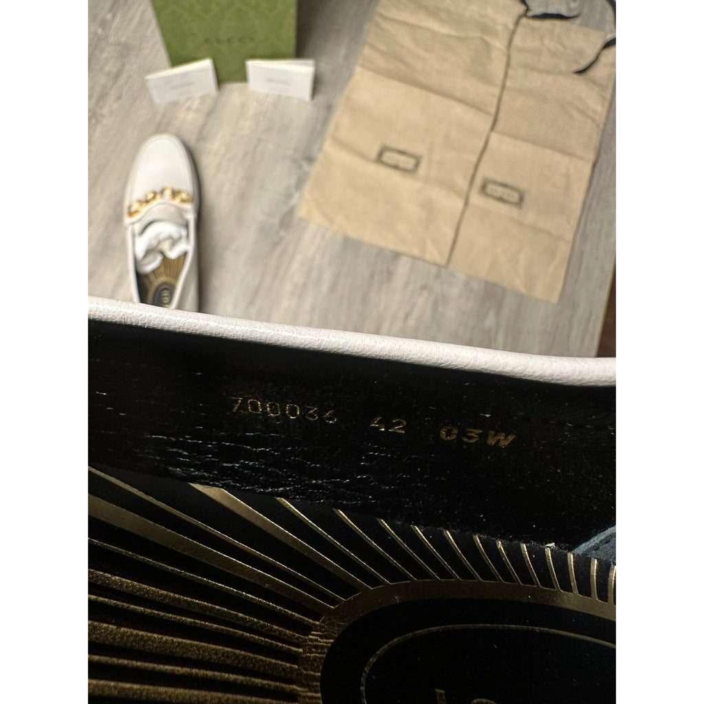 Gucci Mocassins en cuir Jordaan Blanc 8