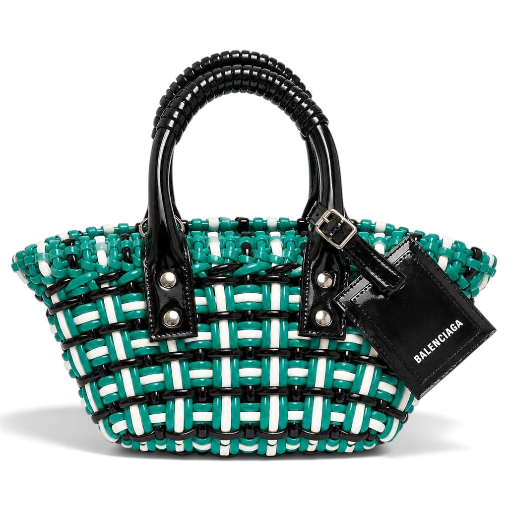 Balenciaga Cabas en cuir Bistro Panier Bleu Largeur 28 cm, Hauteur 15 cm, Profondeur 6 cm