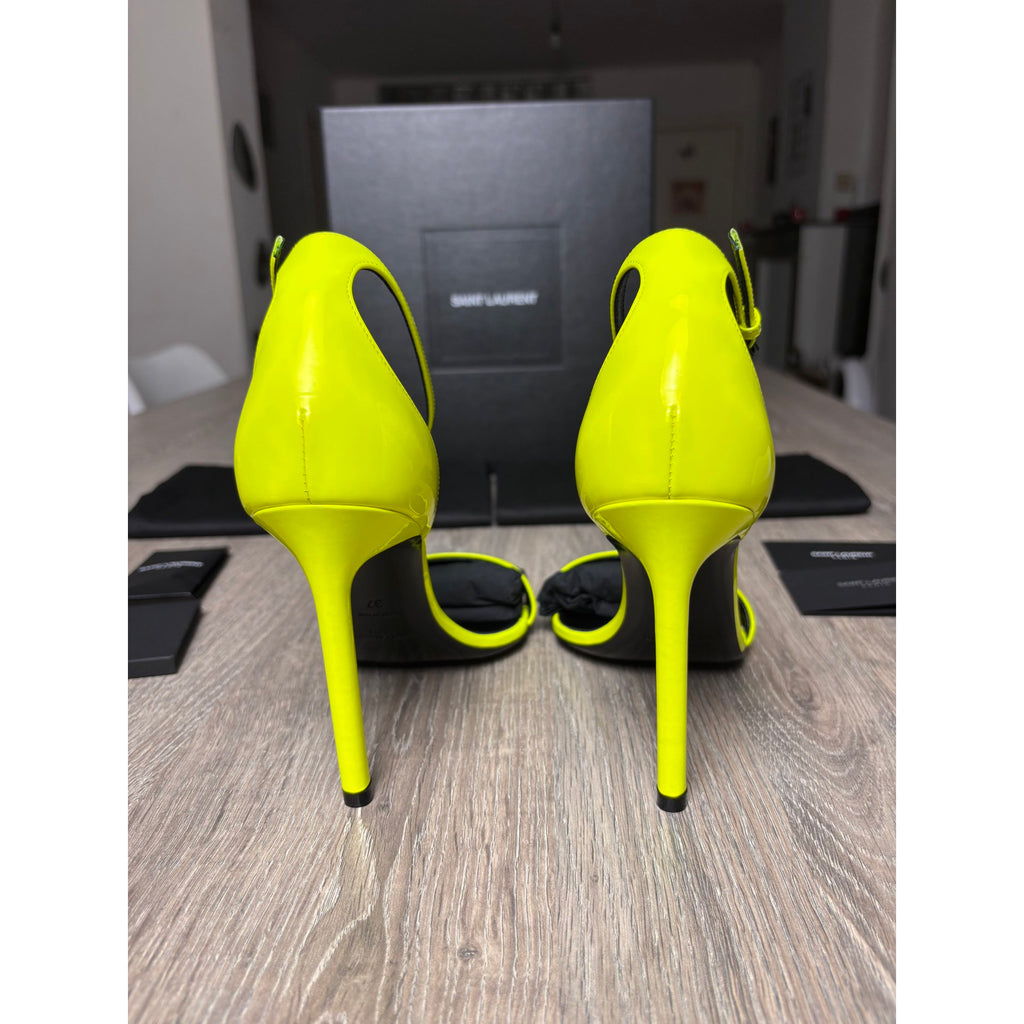 Saint Laurent Escarpins en cuir verni Jaune 37