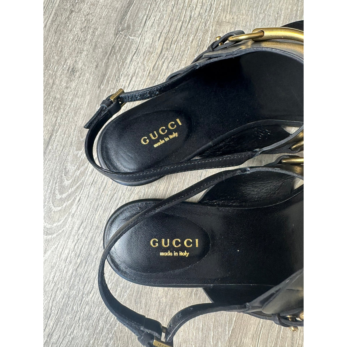 Gucci Sandales en cuir Marmont Noir 36