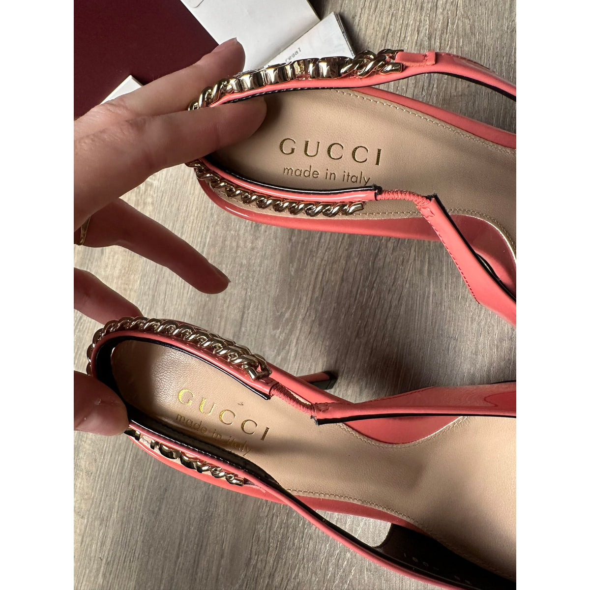 Gucci Escarpins en cuir verni Gucci Signoria Rose 38