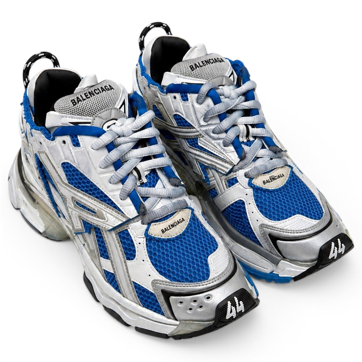 Balenciaga Baskets en cuir Runner Bleu 44