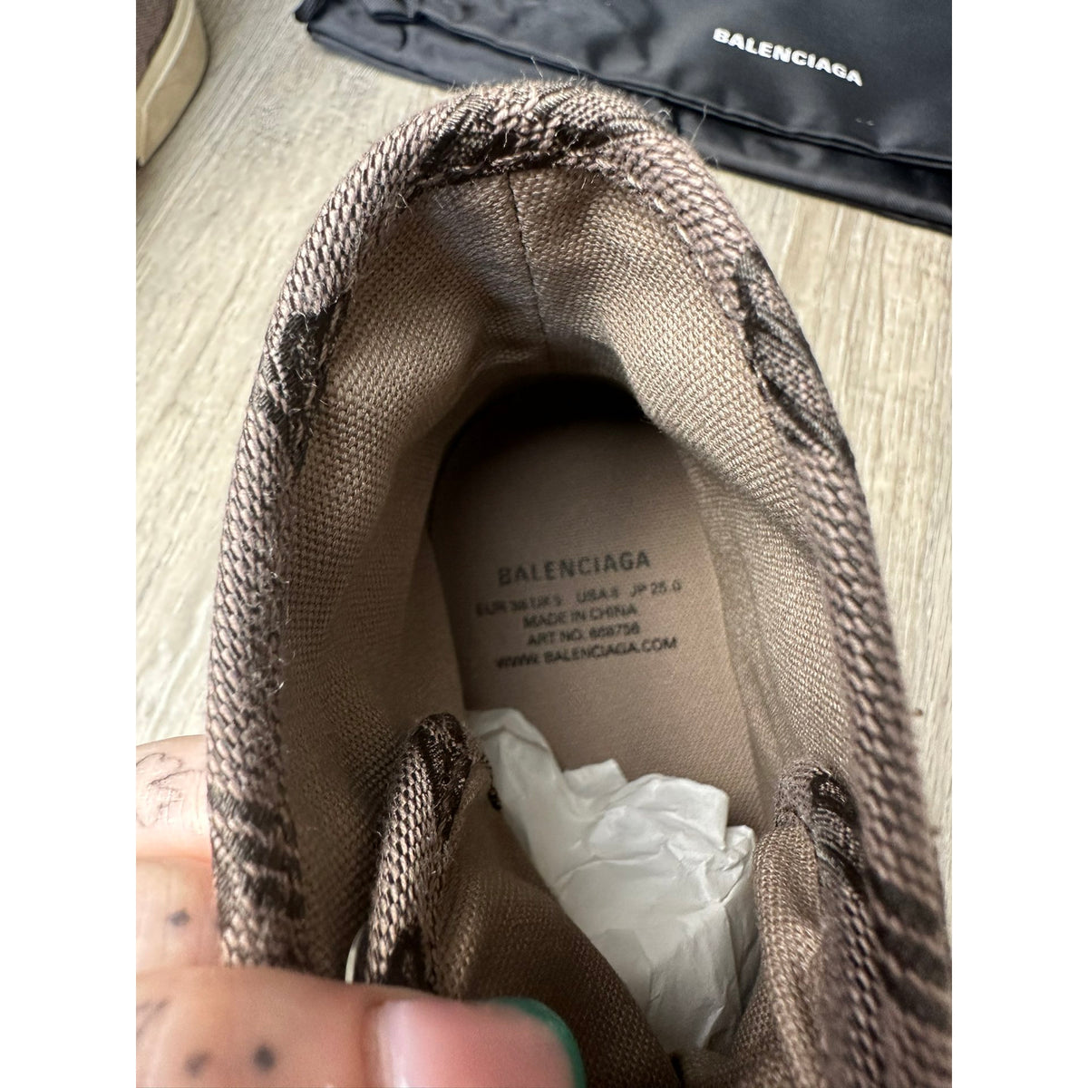 Balenciaga Baskets en toile Marron 38
