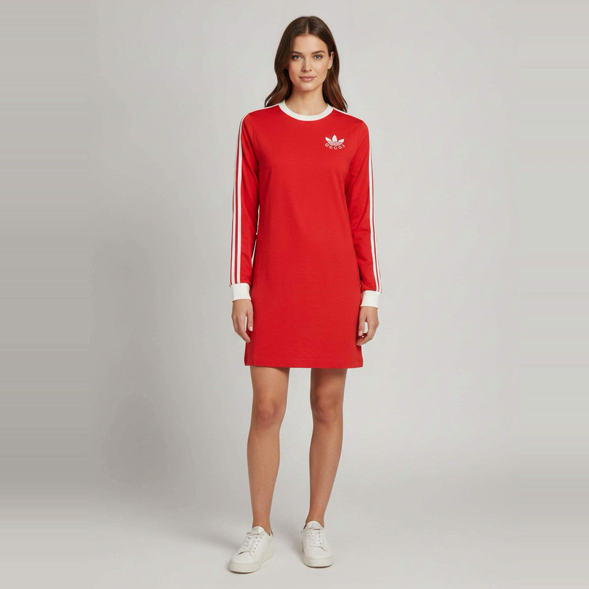 Gucci X Adidas Robe mi-longue Rouge XS