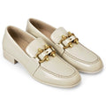 Bottega Veneta Mocassins en cuir verni Monsieur Écru 38.5