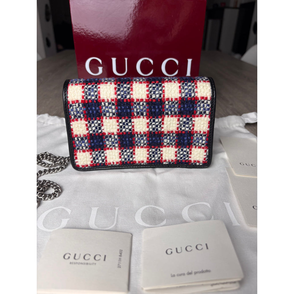 Gucci Sac bandoulière en cuir Dionysus Super Mini Bleu Largeur 16.5 cm, Hauteur 10 cm, Profondeur 4 cm
