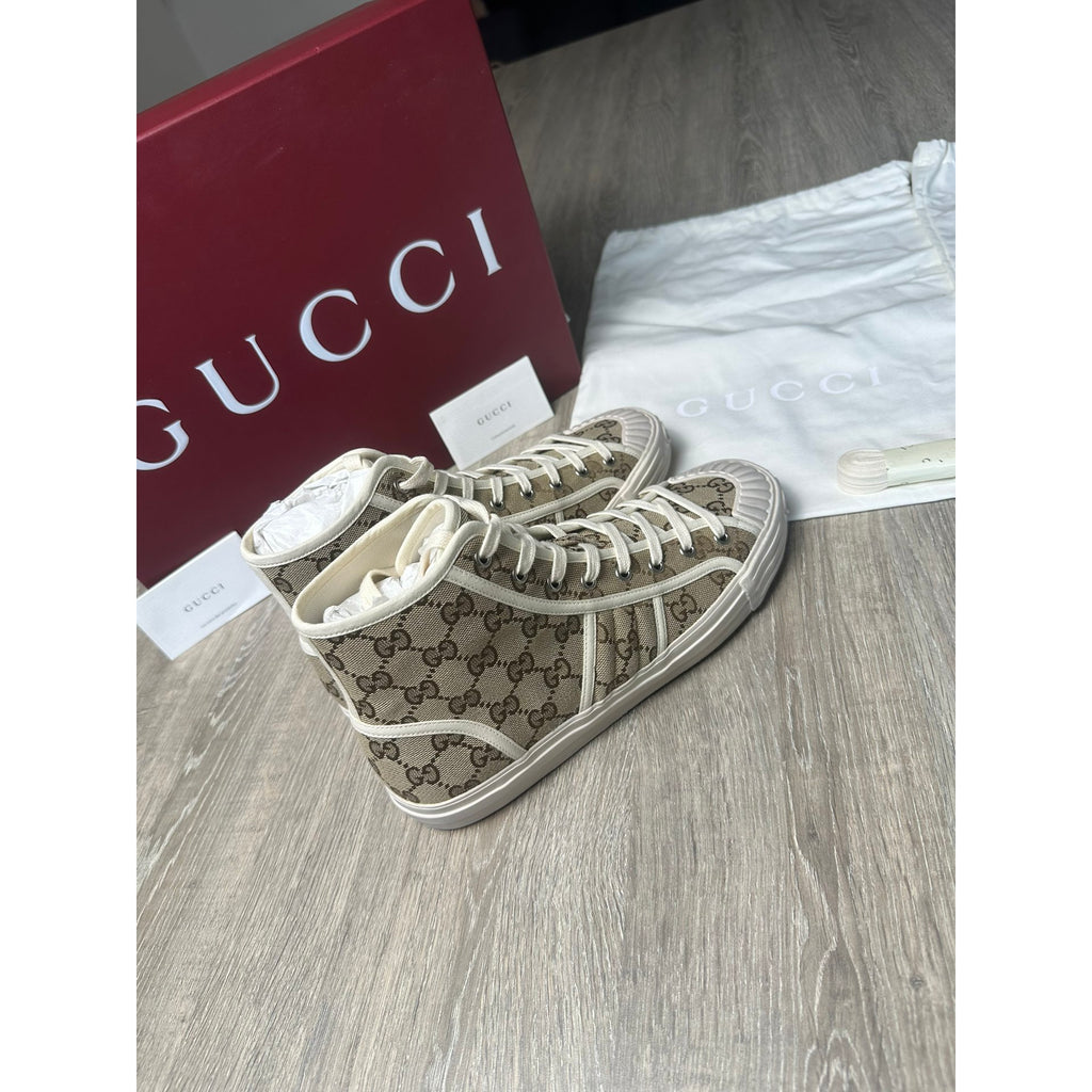 Gucci Baskets montantes en toile Marron 7.5