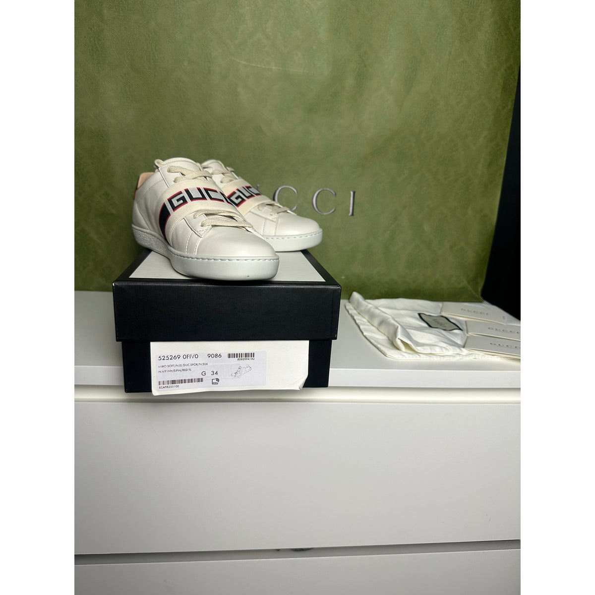 Gucci Baskets en cuir Ace Blanc 36.5