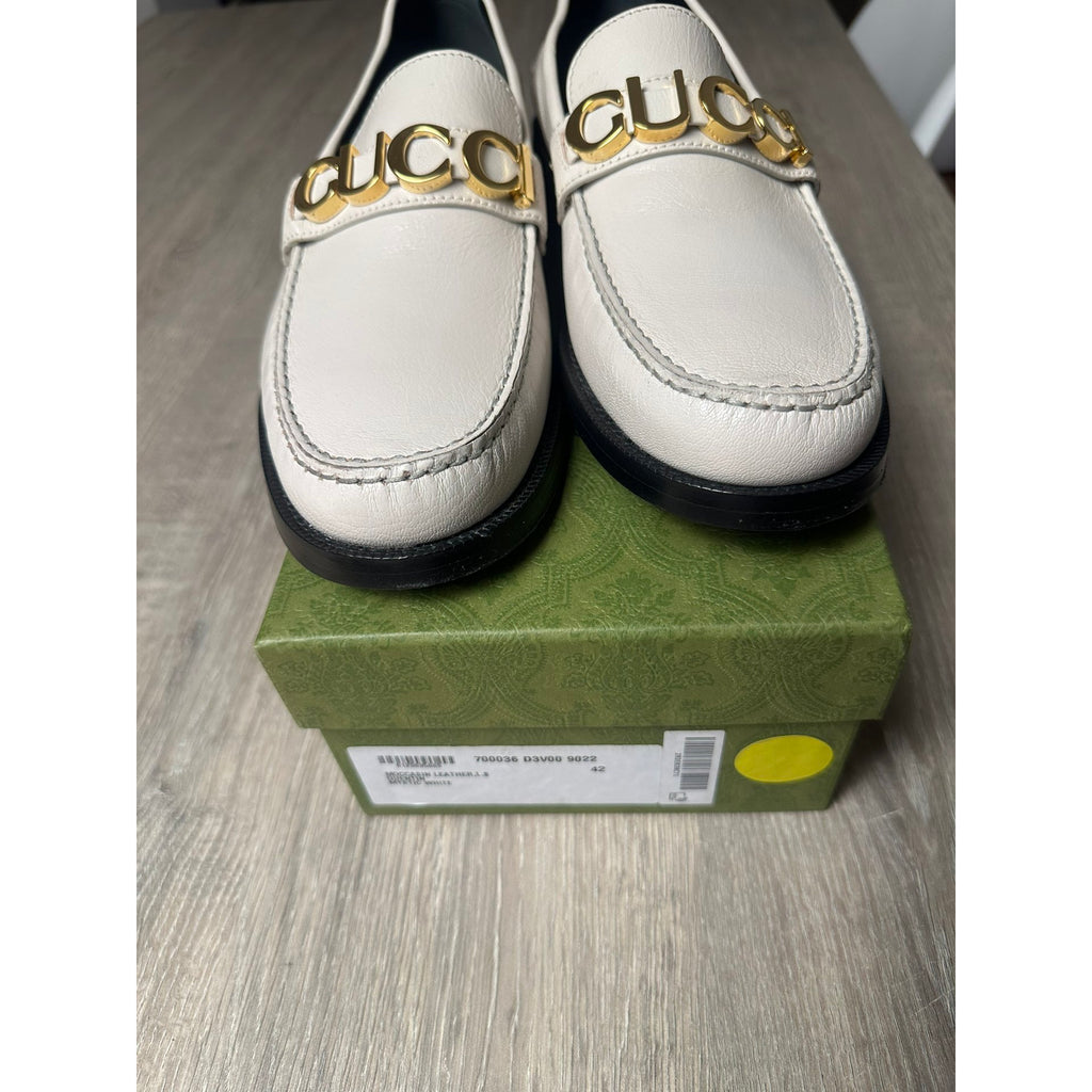 Gucci Mocassins en cuir Jordaan Blanc 8