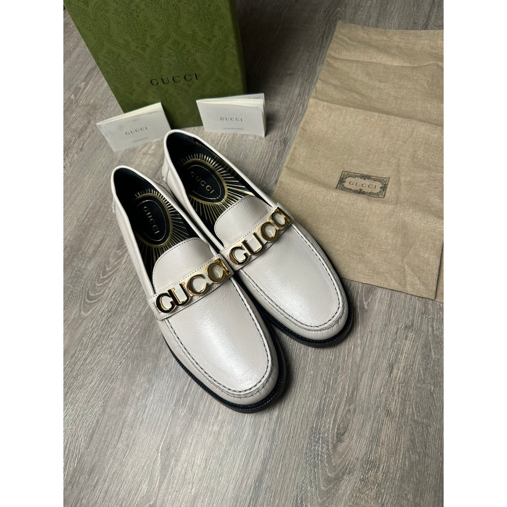Gucci Mocassins en cuir Jordaan Blanc 8