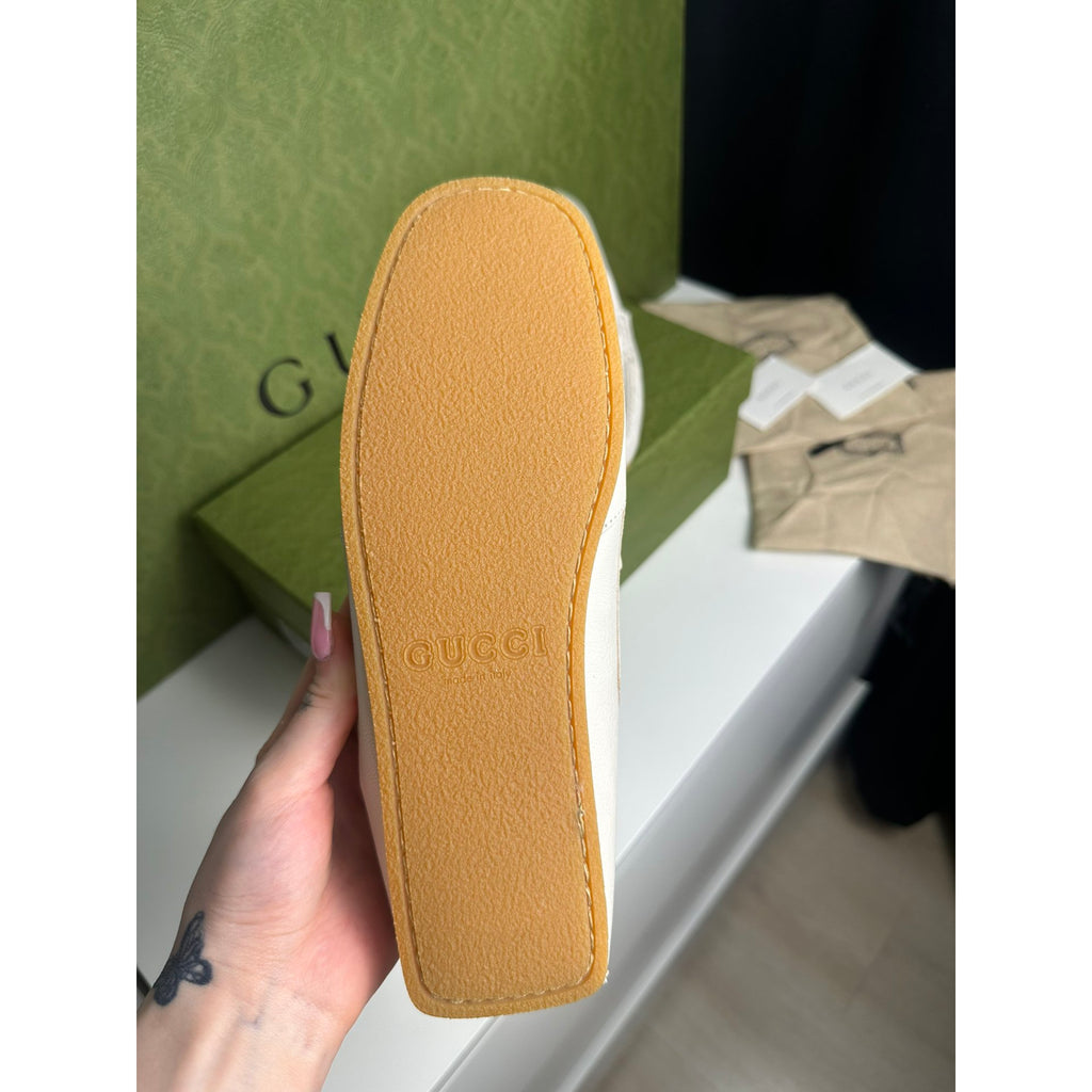Gucci Mocassins en cuir Jordaan Beige 7.5