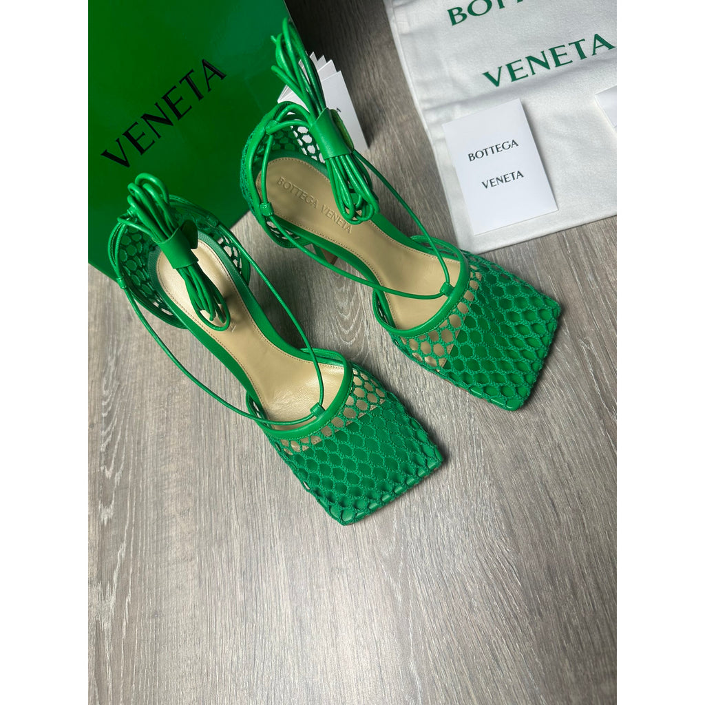 Bottega Veneta Sandales en cuir Sparkle Stretch Vert 37