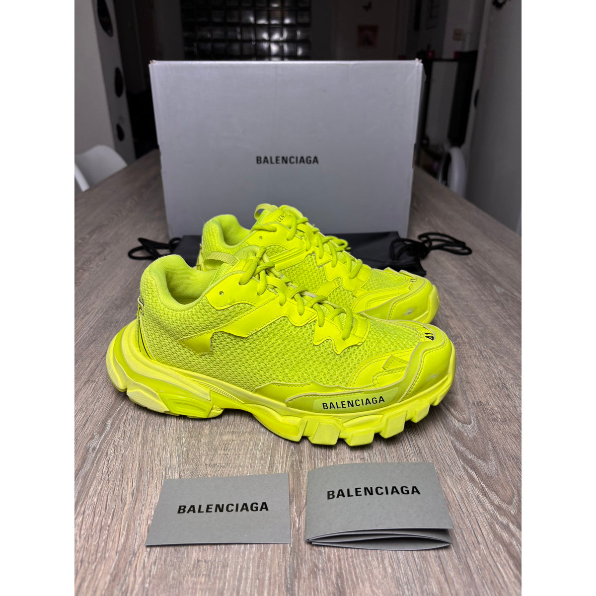 Balenciaga Baskets en cuir Track Jaune 41
