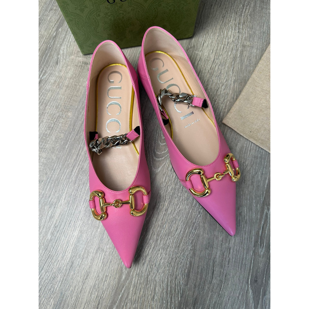 Gucci Sandales en cuir Rose 36.5