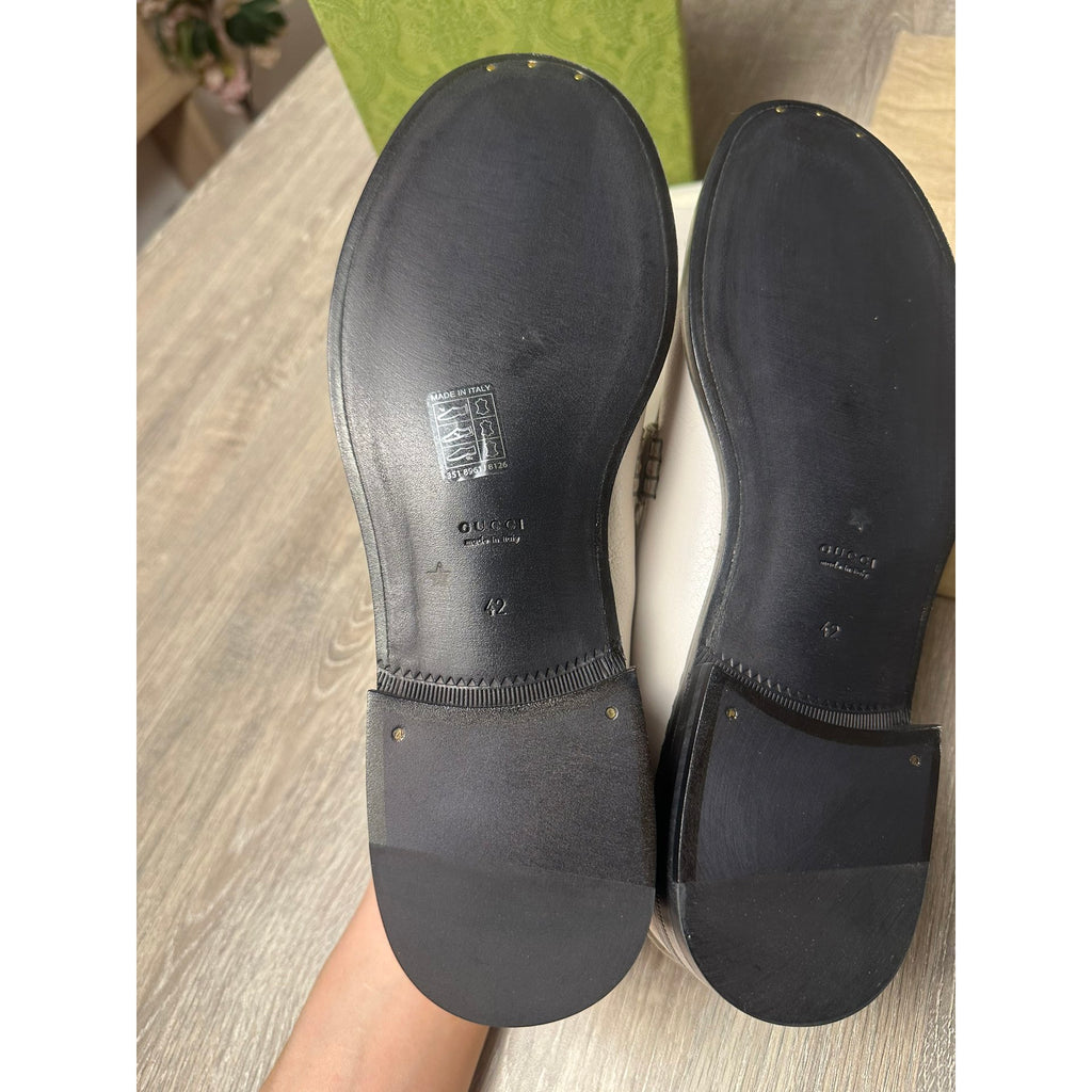 Gucci Mocassins en cuir Jordaan Blanc 8