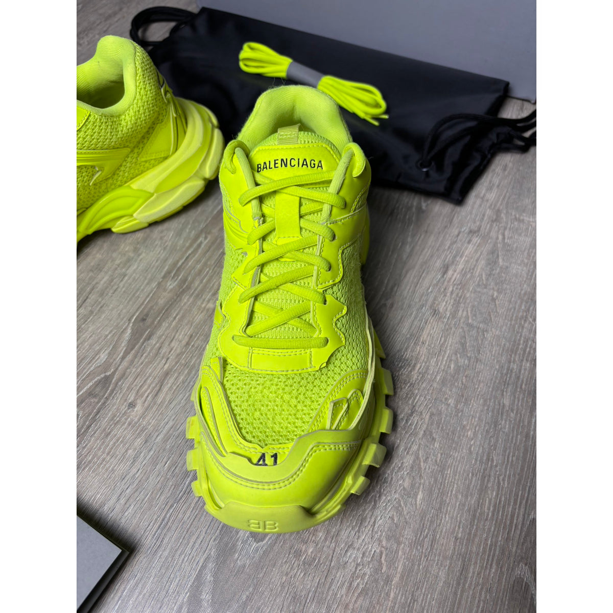 Balenciaga Baskets en cuir Track Jaune 41