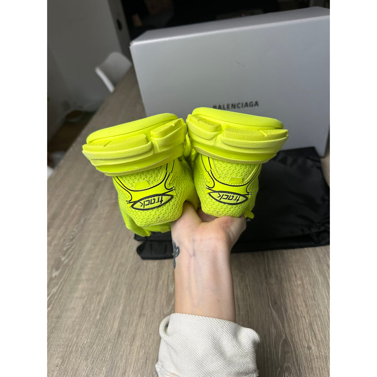 Balenciaga Baskets en cuir Track Jaune 38