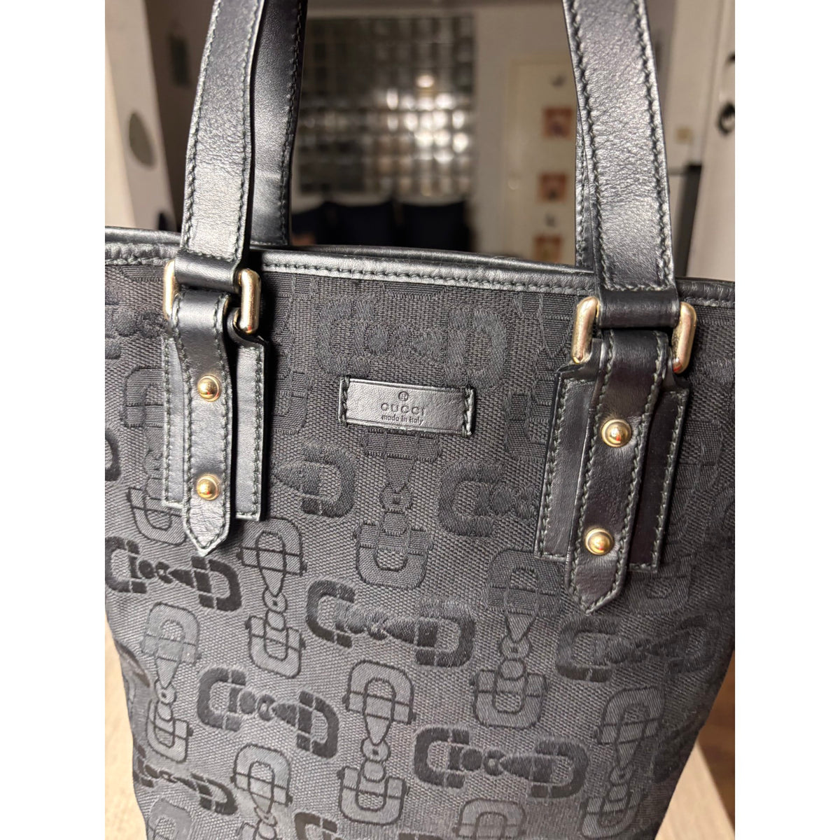 Gucci Sac à main en toile Noir Largeur 18 cm, Hauteur 24 cm, Profondeur 12 cm