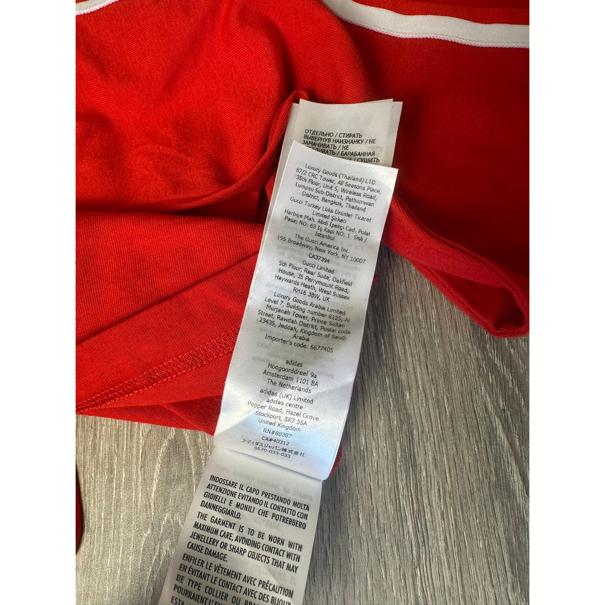 Gucci X Adidas Robe mi-longue Rouge XS