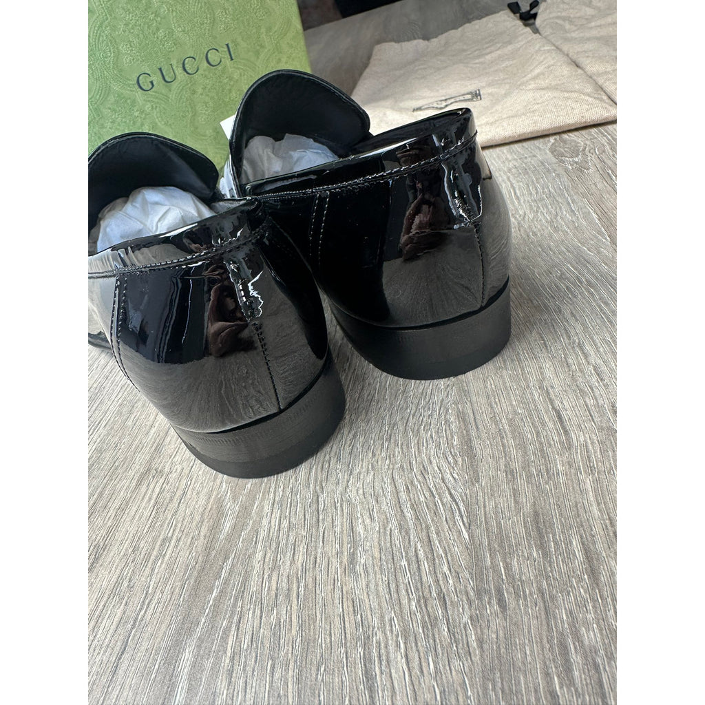 Gucci Mocassins en cuir verni Jordaan Noir 37.5