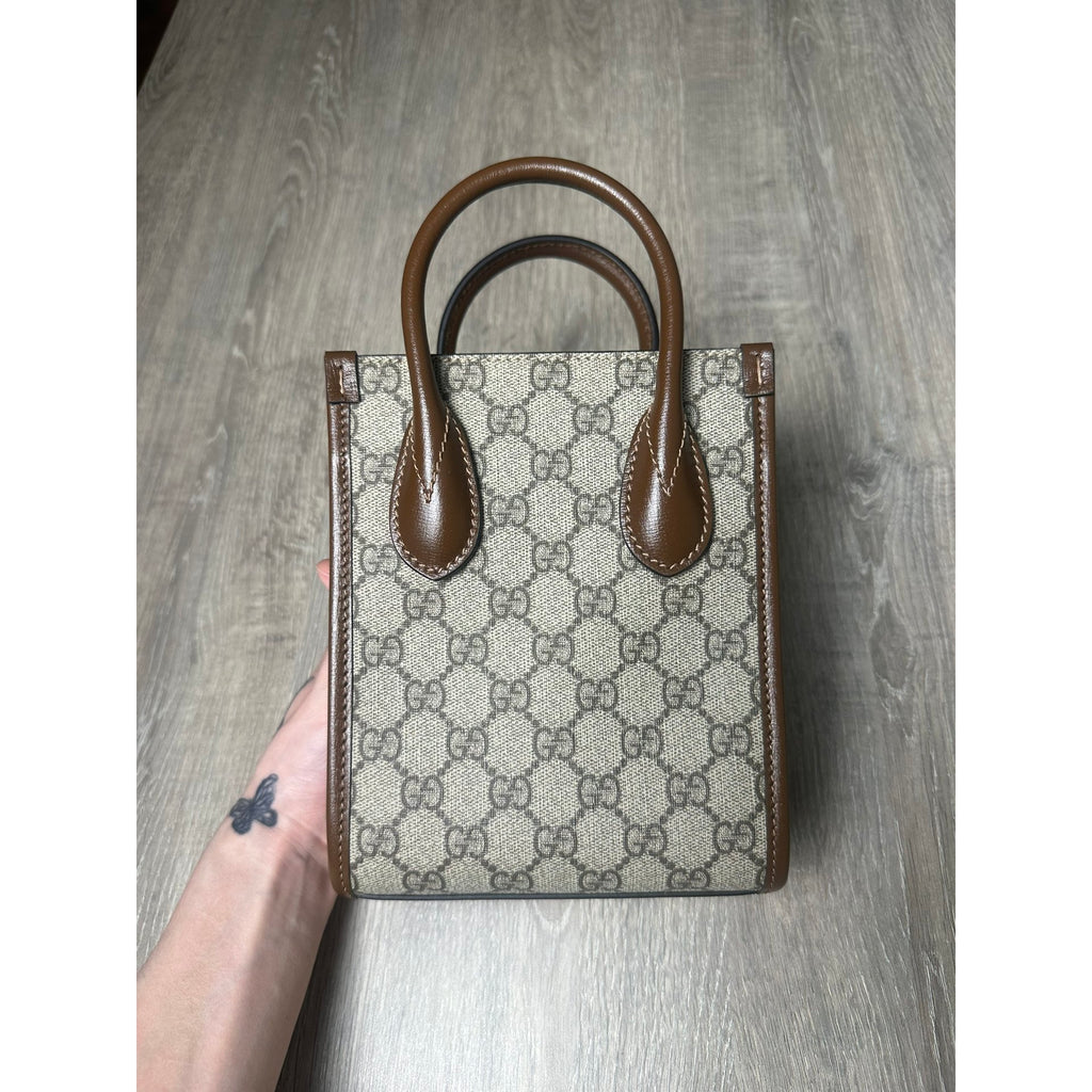 Gucci Sac bandoulière en cuir Marron Largeur 16 cm, Hauteur 20 cm, Profondeur 7 cm
