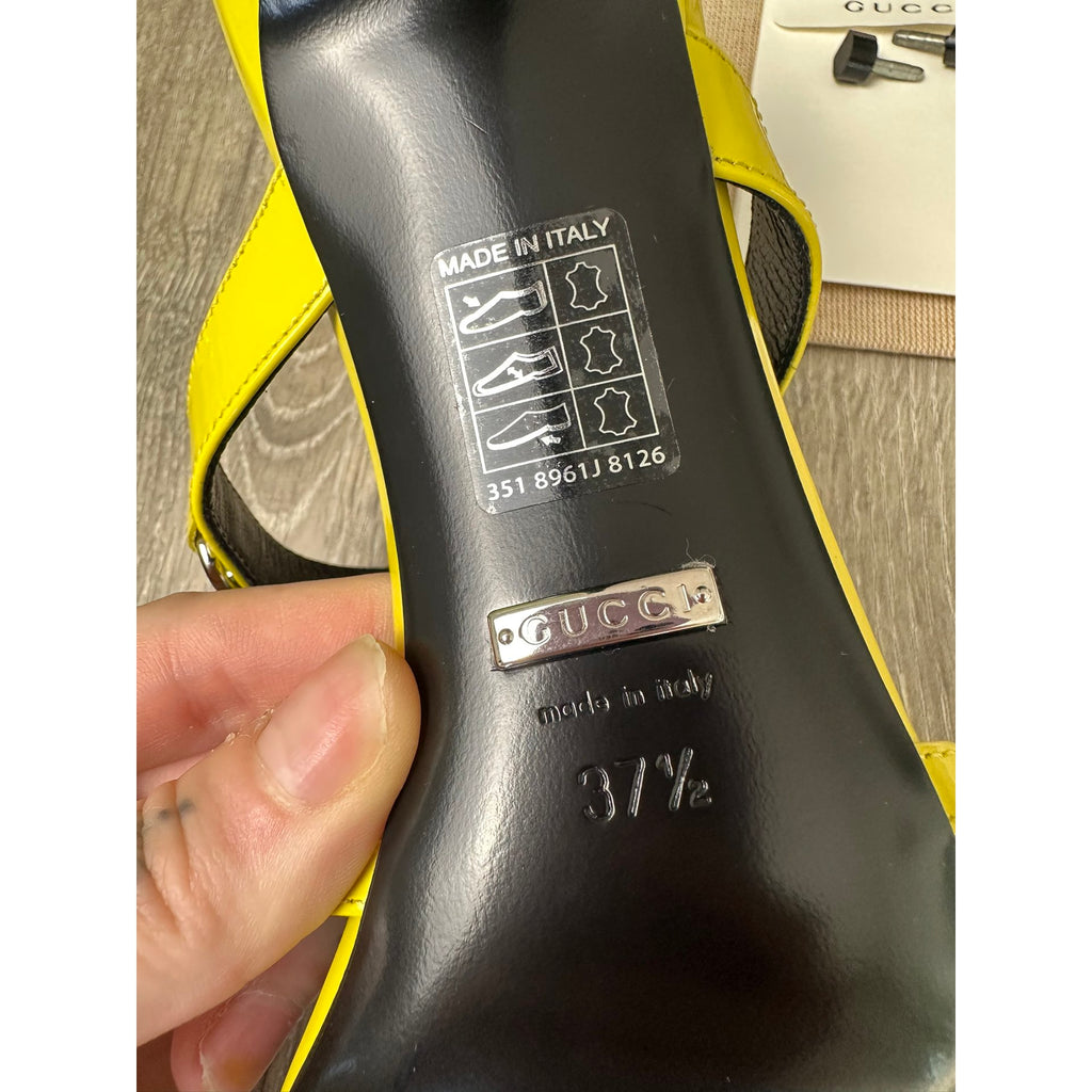Gucci Escarpins en cuir verni Jaune 37.5