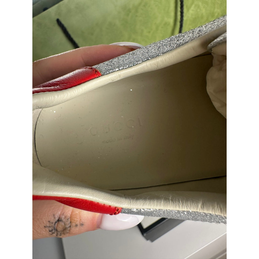 Gucci Baskets en cuir Ace Argenté 36