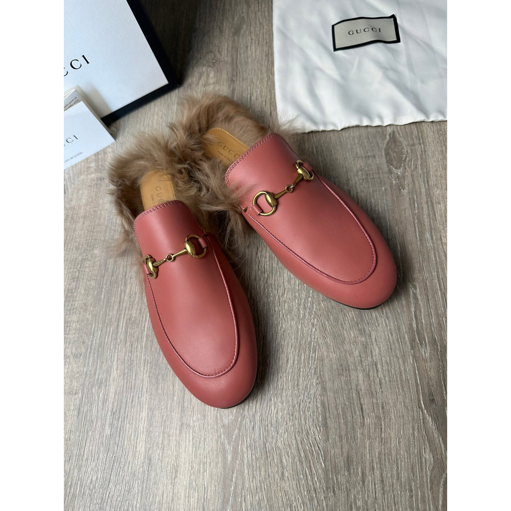 Gucci Mocassins en cuir Princetown Rose 36