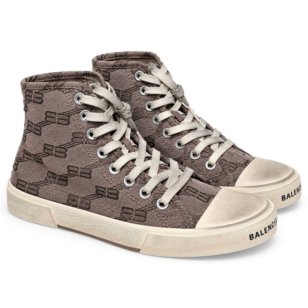 Balenciaga Baskets en toile Paris Marron 38