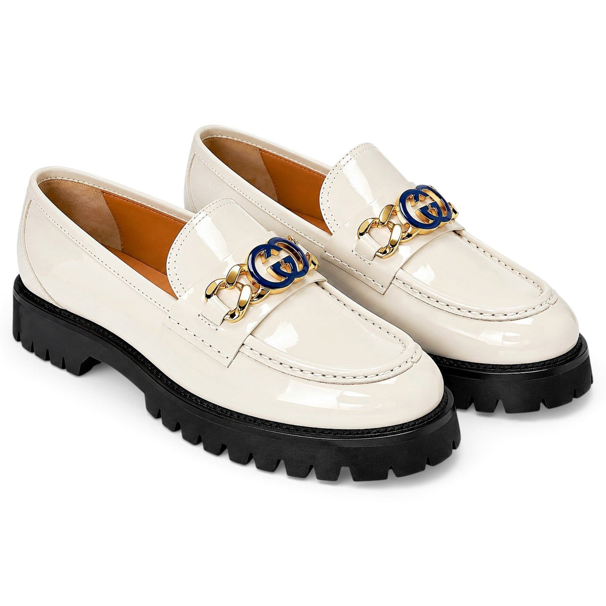 Gucci Mocassins en cuir Jordaan Blanc 37