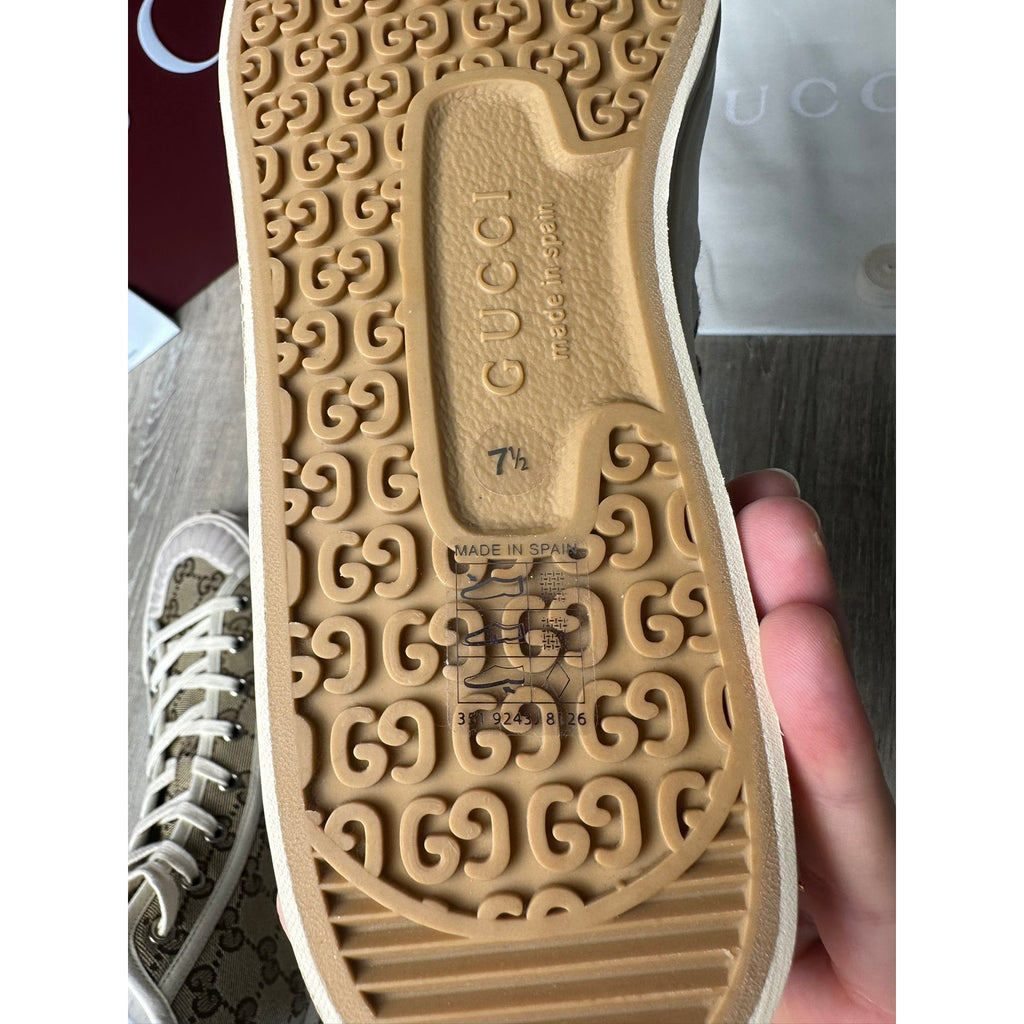 Gucci Baskets montantes en toile Marron 7.5