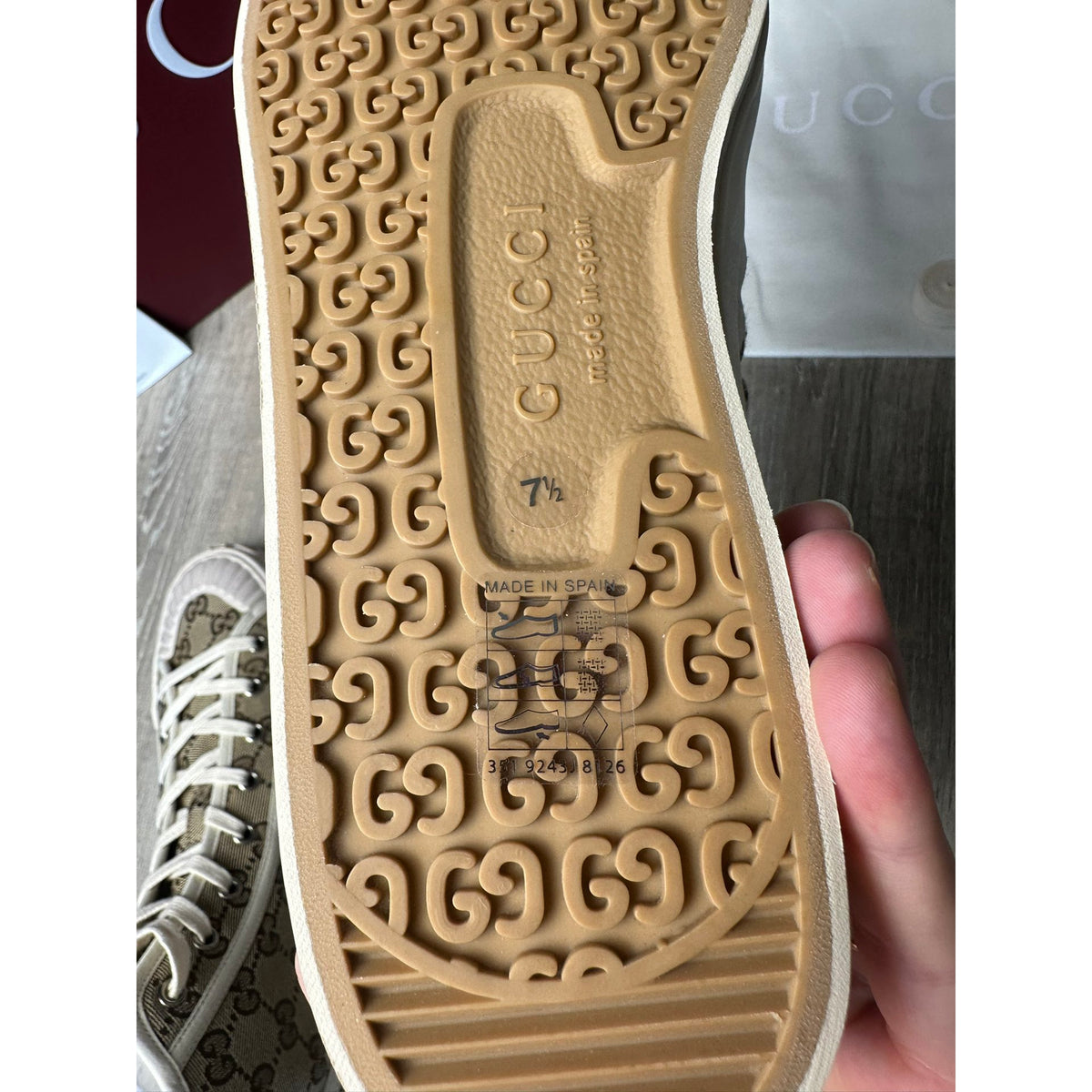 Gucci Baskets montantes en toile Marron 7.5