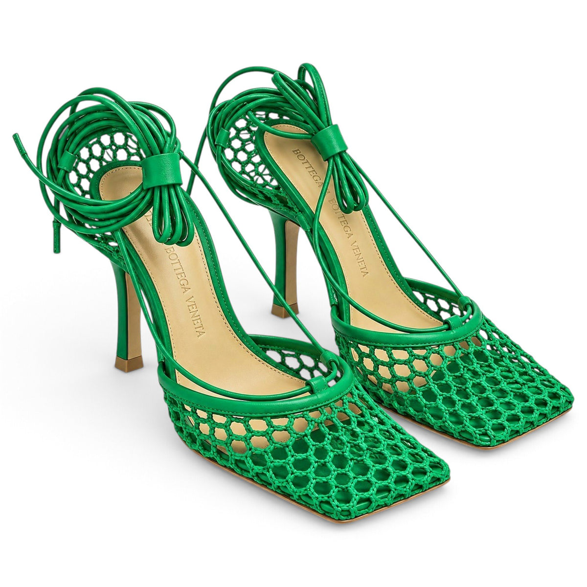 Bottega Veneta Sandales en cuir Sparkle Stretch Vert 37