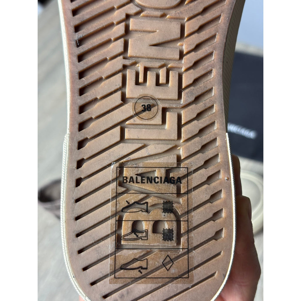 Balenciaga Baskets en toile Paris Marron 38