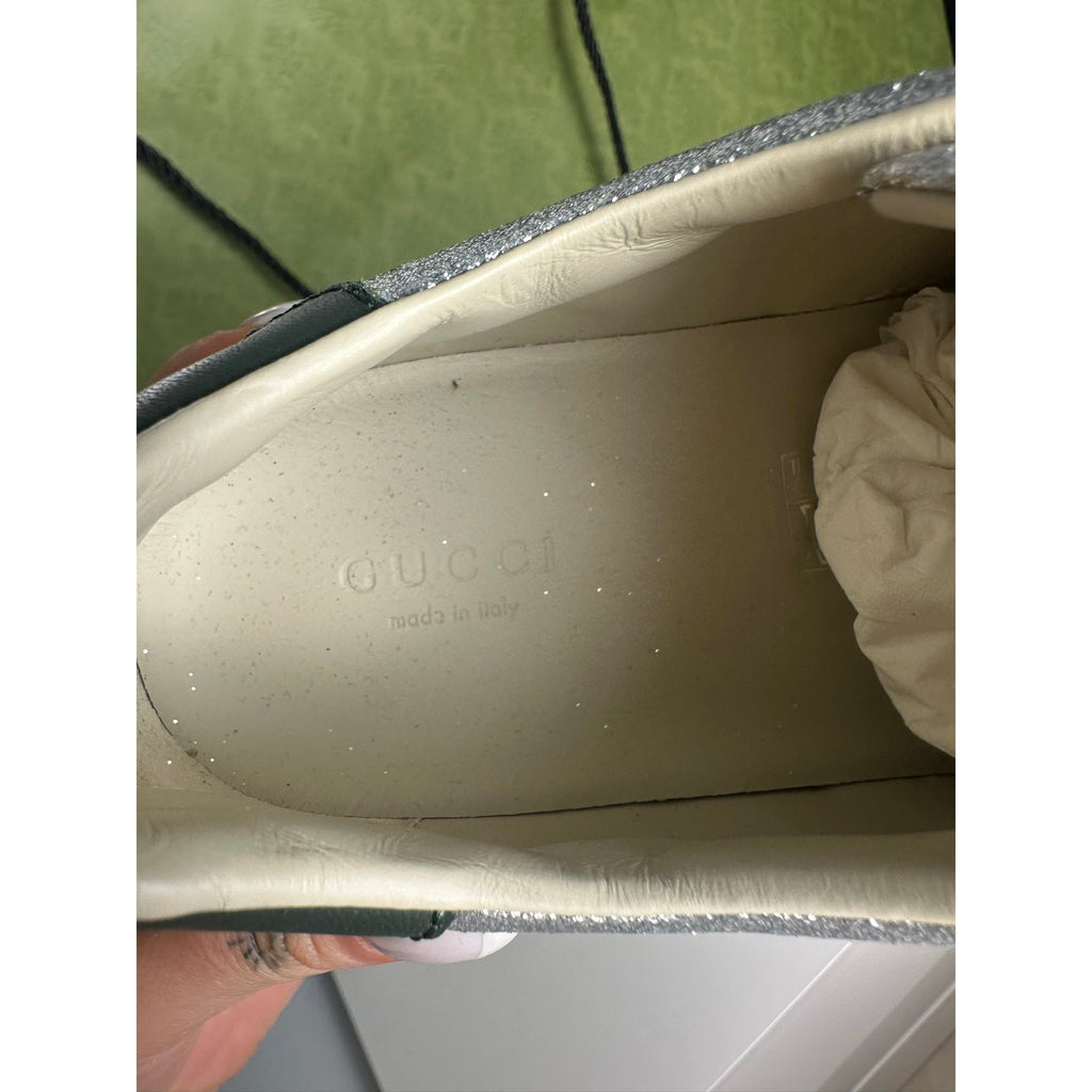 Gucci Baskets en cuir Ace Argenté 36