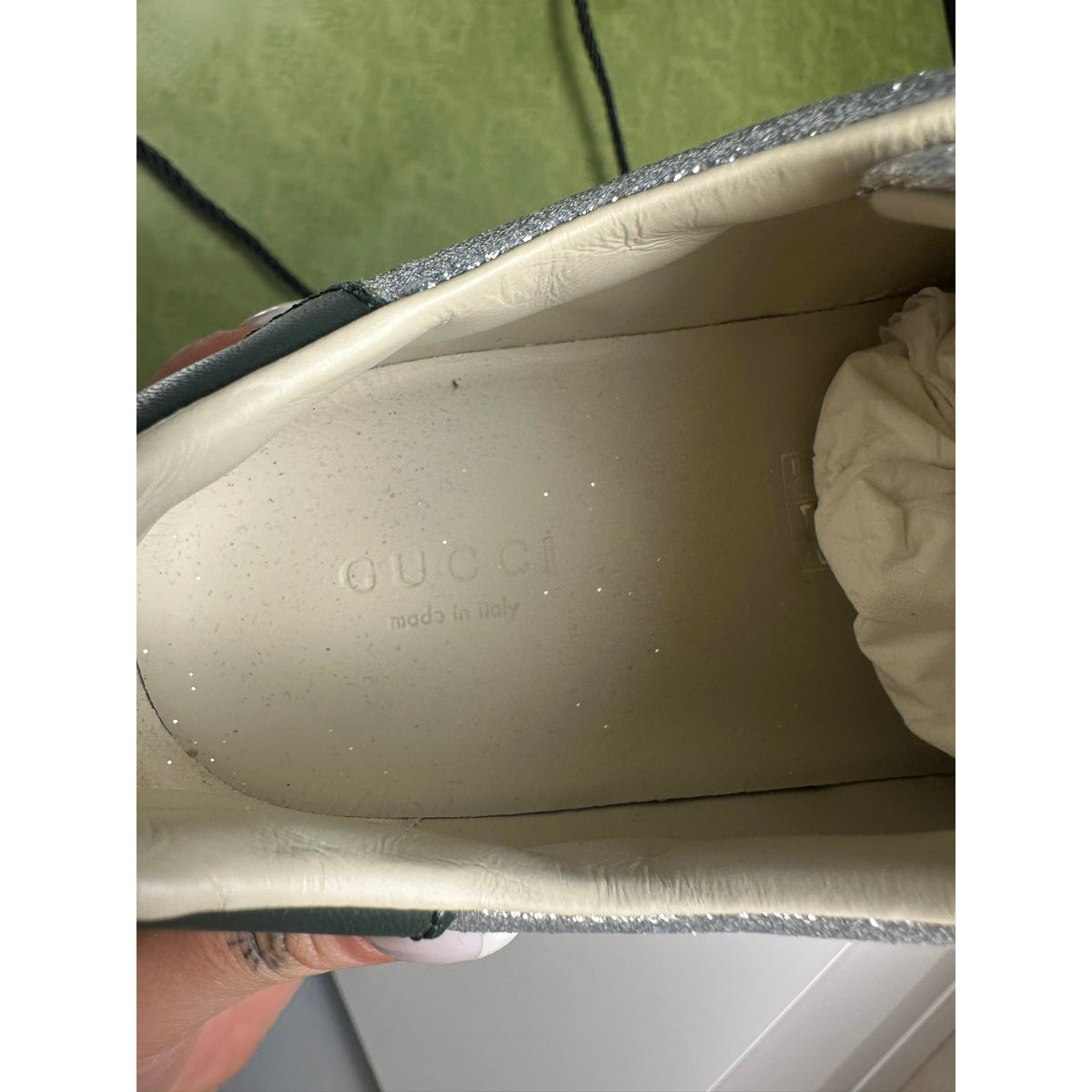 Gucci Baskets en cuir Ace Argenté 36