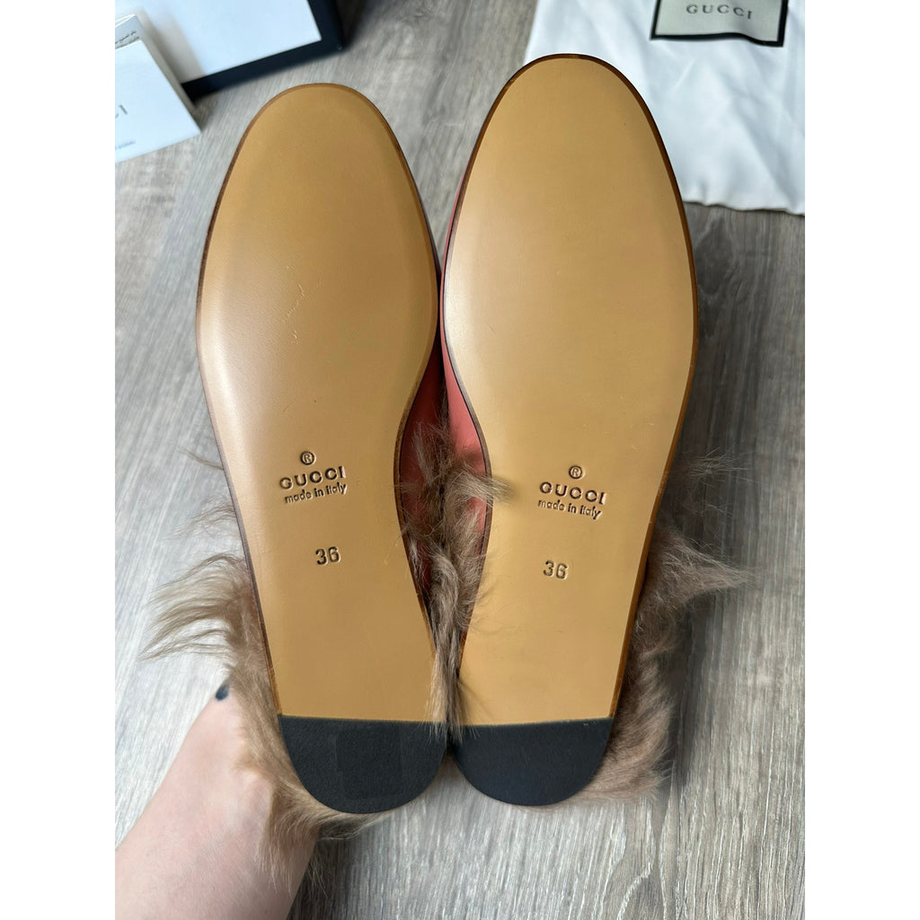 Gucci Mocassins en cuir Princetown Rose 36