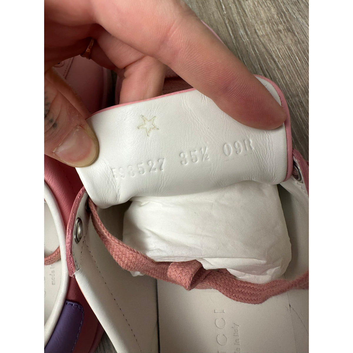 Gucci Baskets en cuir Rose 35.5