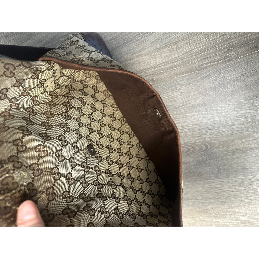 Gucci Sac bandoulière en toile Marron Largeur 28 cm, Hauteur 24 cm, Profondeur 3 cm