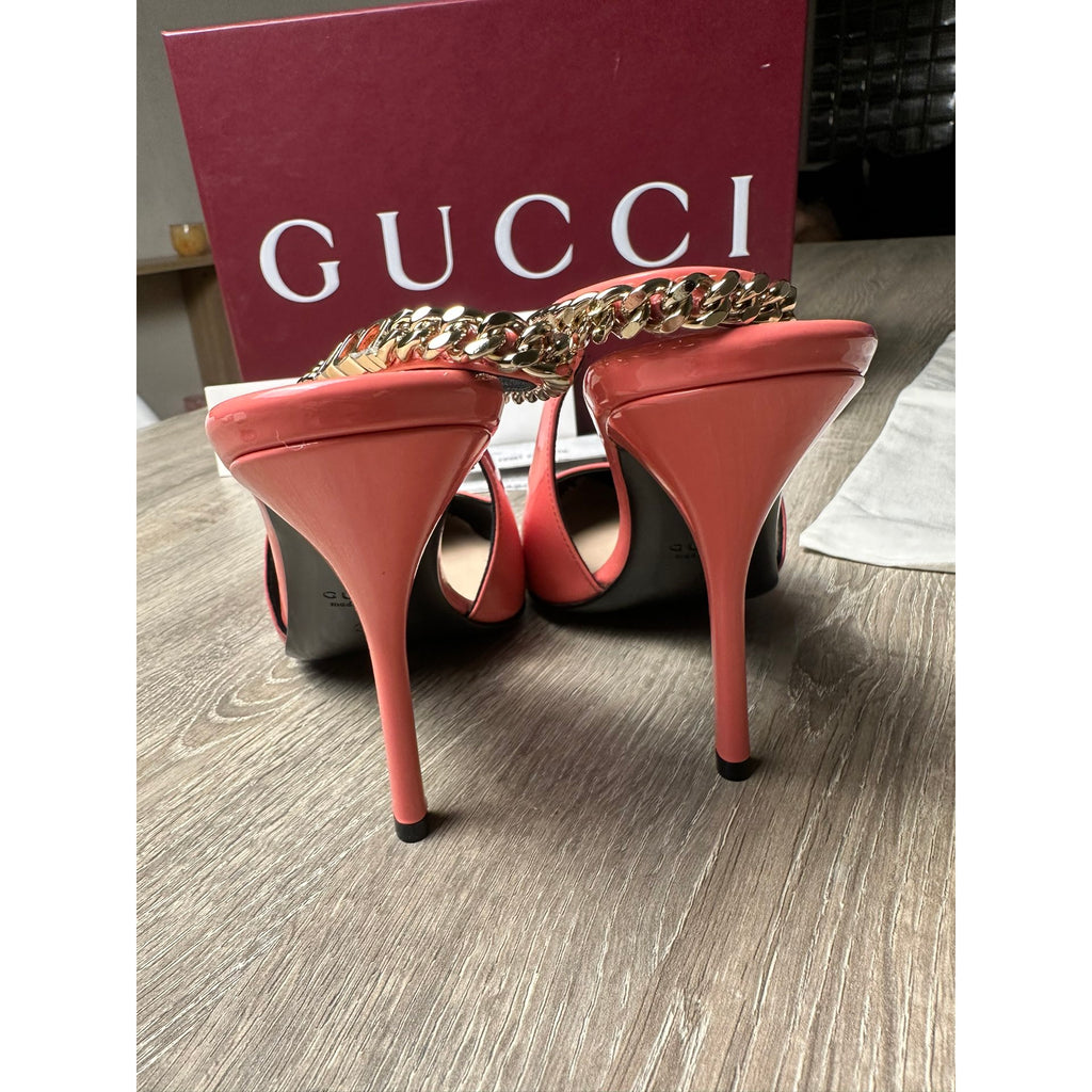Gucci Escarpins en cuir verni Gucci Signoria Rose 38
