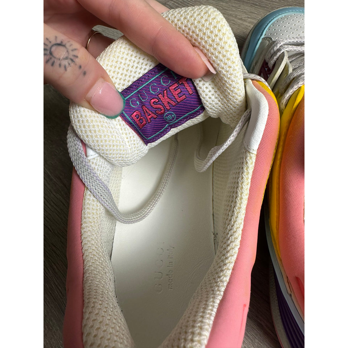 Gucci Baskets en cuir Screener Rose 39.5