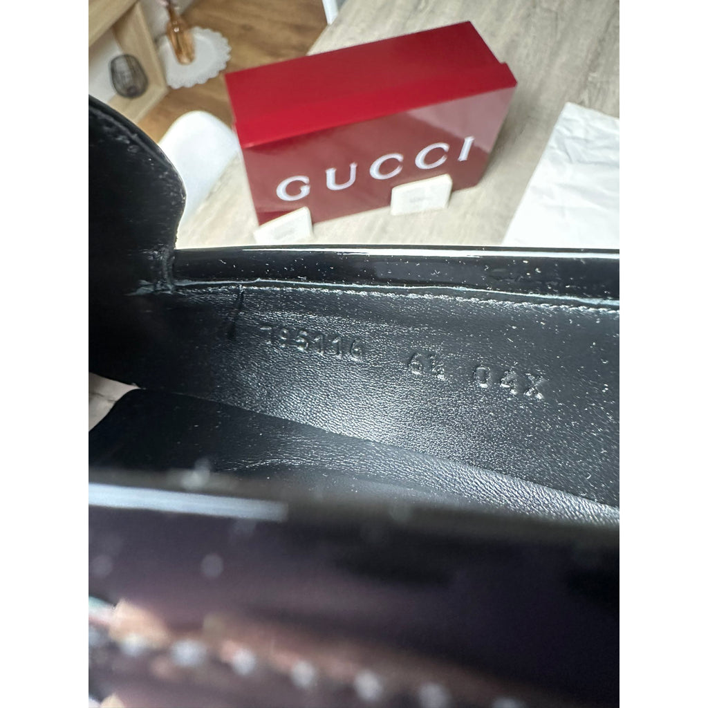 Gucci Mocassins en cuir verni Jordaan Noir 6.5