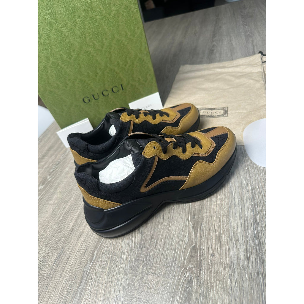 Gucci Baskets en cuir Rhyton Marron 9.5