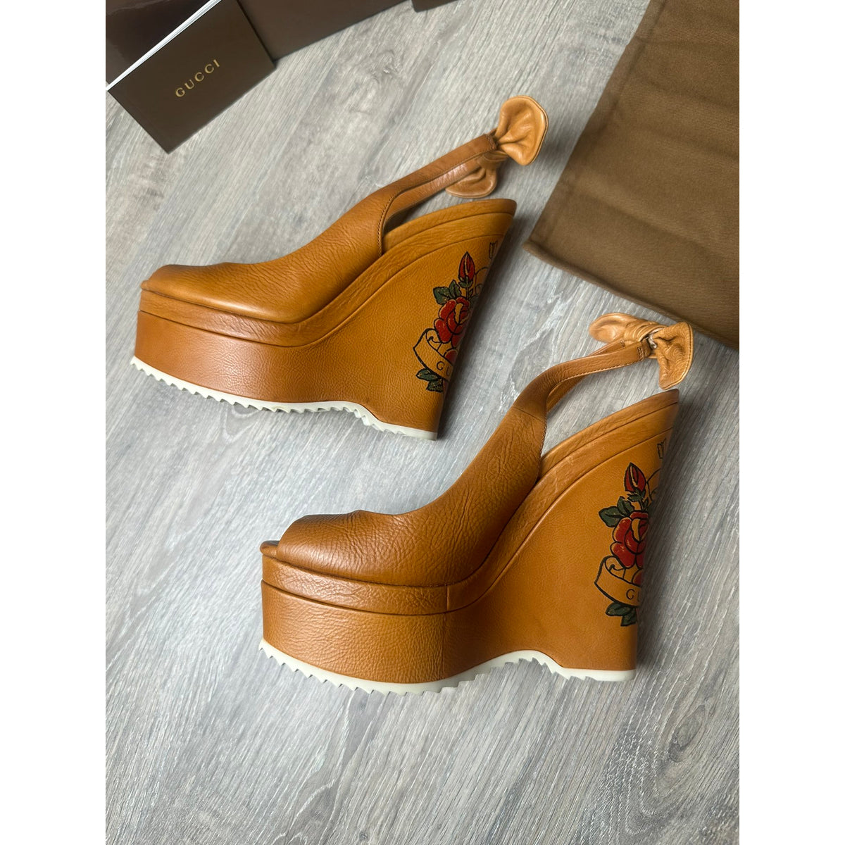 Gucci Escarpins en cuir Marron 37.5